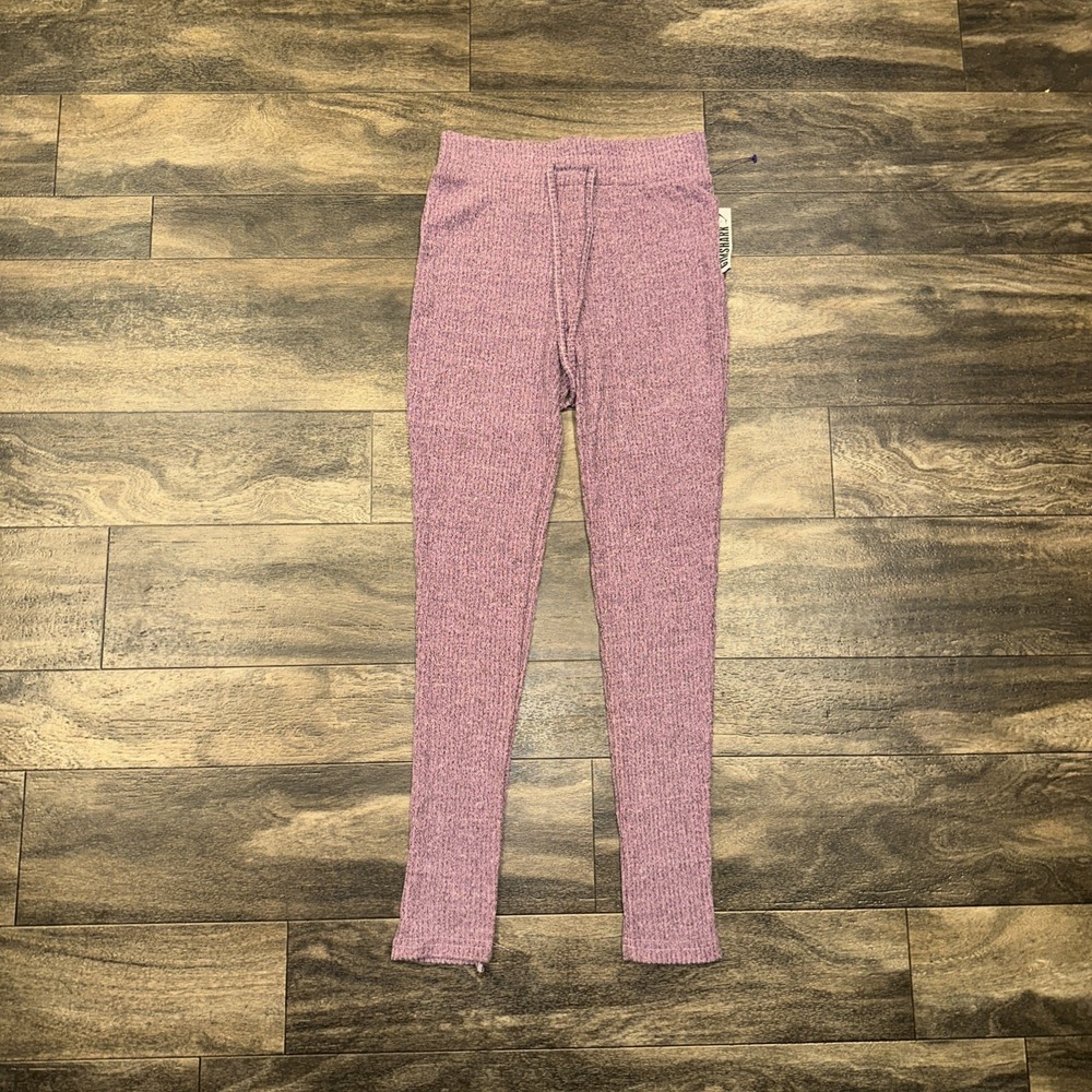 Gymshark Slounge Ribbed High-Rise Knit Leggings Purple Women's Small Activewear